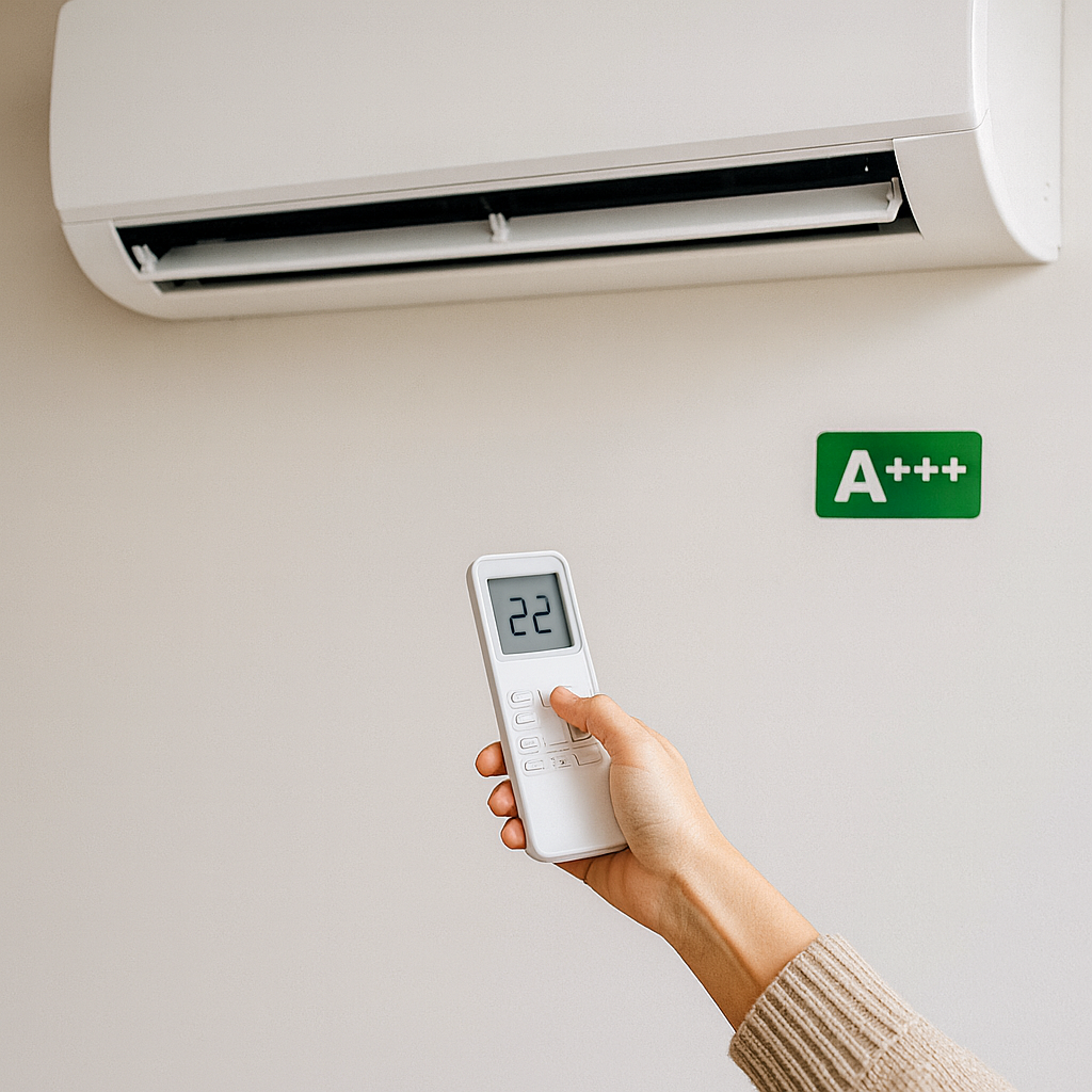 Kupnja klima uređaja A+++ – korisnik podešava temperaturu na 22 stupnja